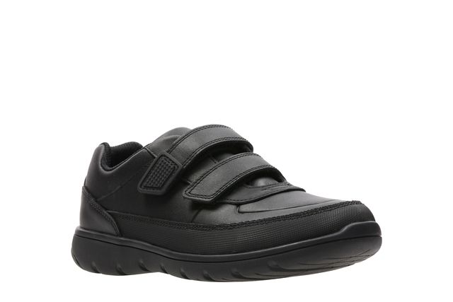 Clarks School Shoes - Black leather - 348998H VENTURE WALK JN